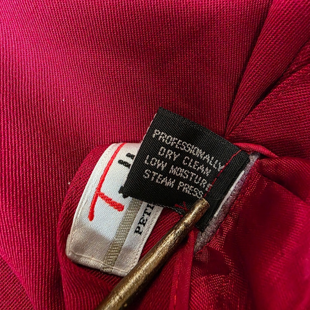 Talbots Petite Red 100% Pure Wool Faux Wrap Midi Skirt Pockets Lined Size 8P EUC - Picture 7 of 7